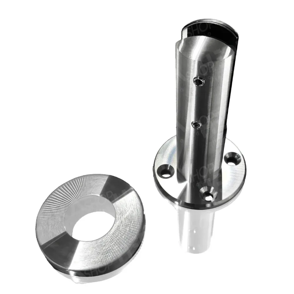 MiniPoste Redondo de 17.8cm de extenso para Barandal de Vidrio Templado de 8 14mm