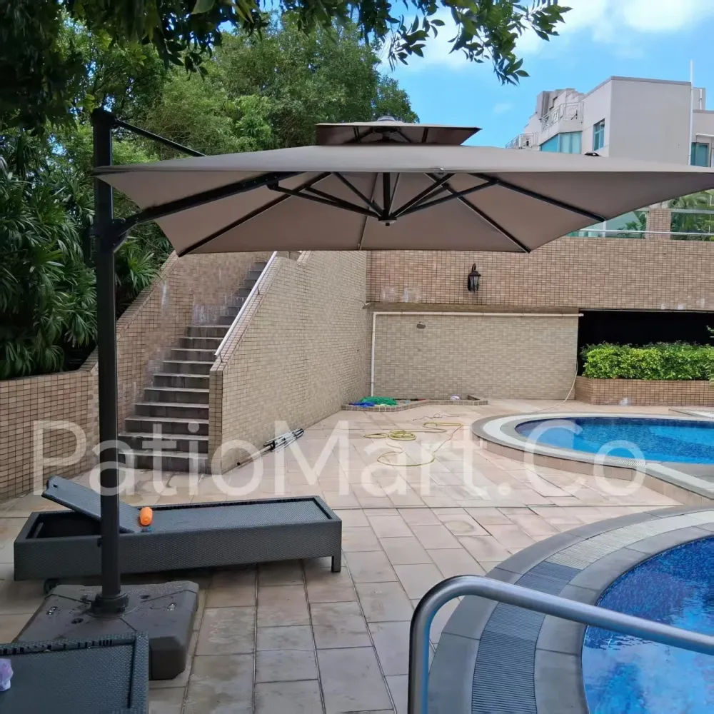 6001 Roman 2.5M x2.5M Square Parasol 100 kg Water Base