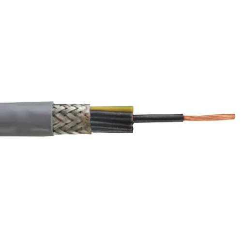 Alta Presión 0.75mm 2C Bare Tono cobre Shielded TC Braid PVC 300/500V ControlFlex CY Flexible Cable