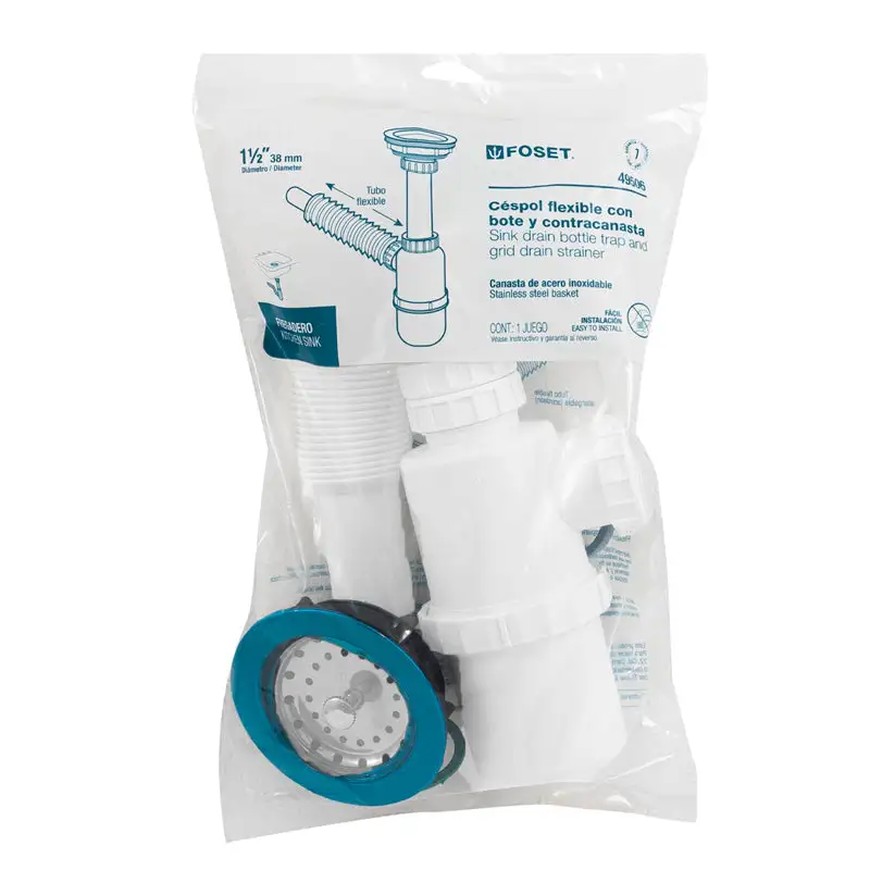 Céspol de bote con contracanasta de acero inoxidable para fregadero, 49506 foset ce 292