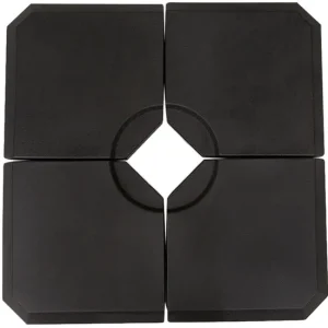 Outsunny Set de 4 Piezas Soporte de Parasol Base para Sombrilla Terreza o Jardín Rellenable de 80 kg de Agua o 120 kg de A...