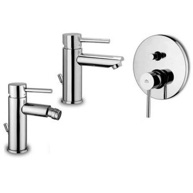 Paffoni Stick mezclador lavabo c/desagüe, bidé c/desagüe y ducha con desviador