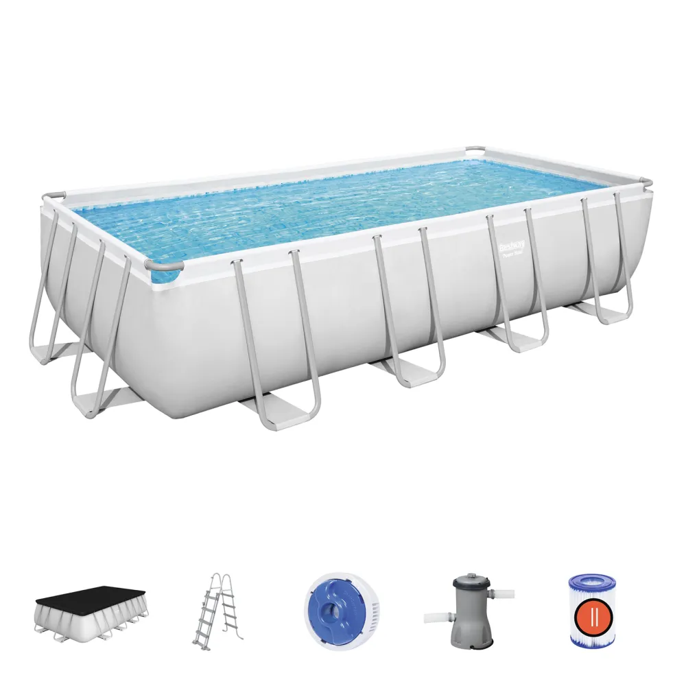 Piscina desmontable tubular Bestway power de acero 488x244x122 cm con depurado