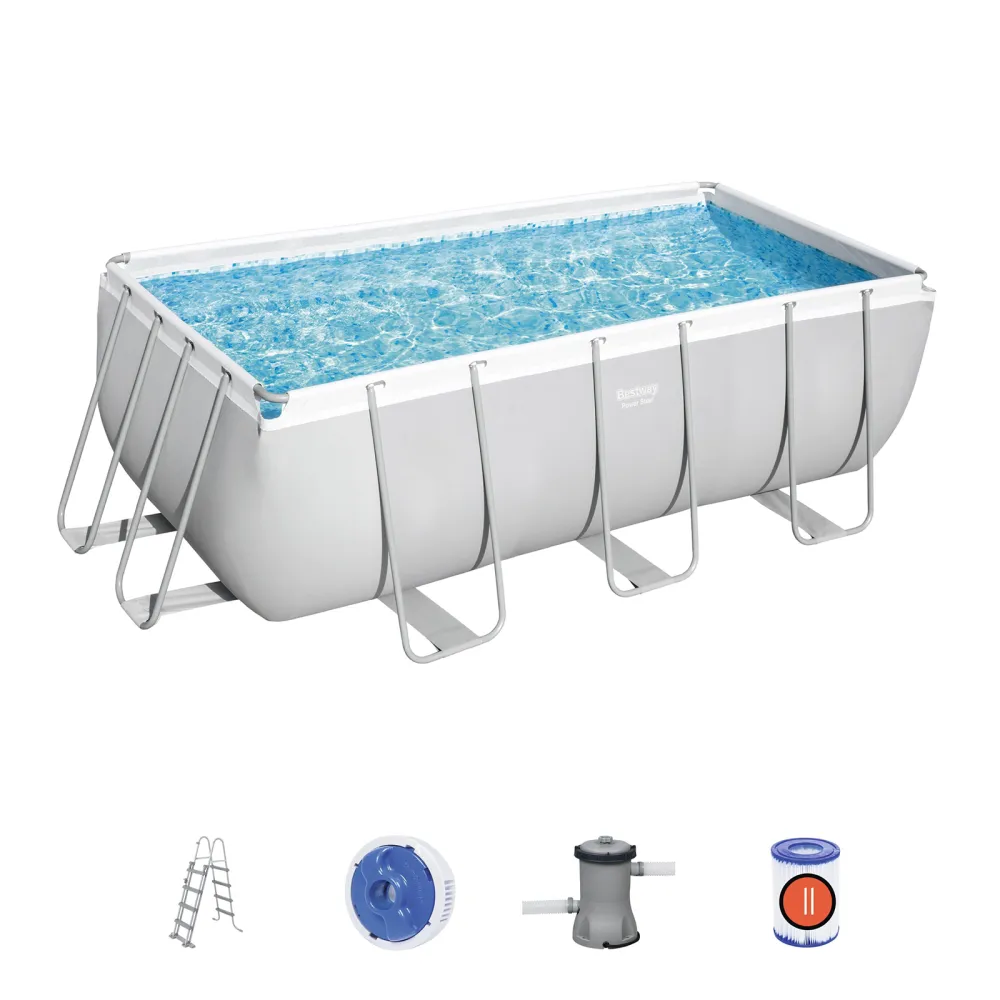 Piscina desmontable tubular Bestway power de acero 412x201x122 cm con depurado