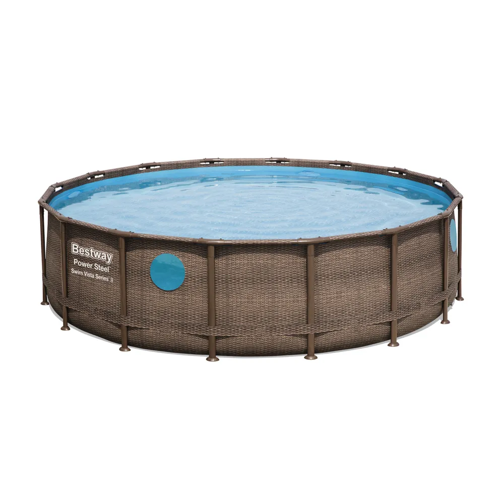 Piscina desmontable tubular Bestway power de acero 488x122 cm depuradora de ca