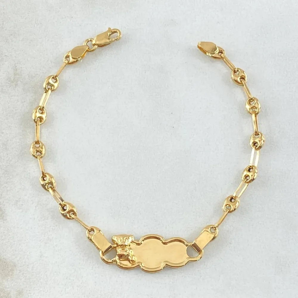 Pulso Bebé GC Nube Bordeado Oso 2.15gr / 3.2cm-14cm / Oro Amarillo 18K con Garantí de 2 ños