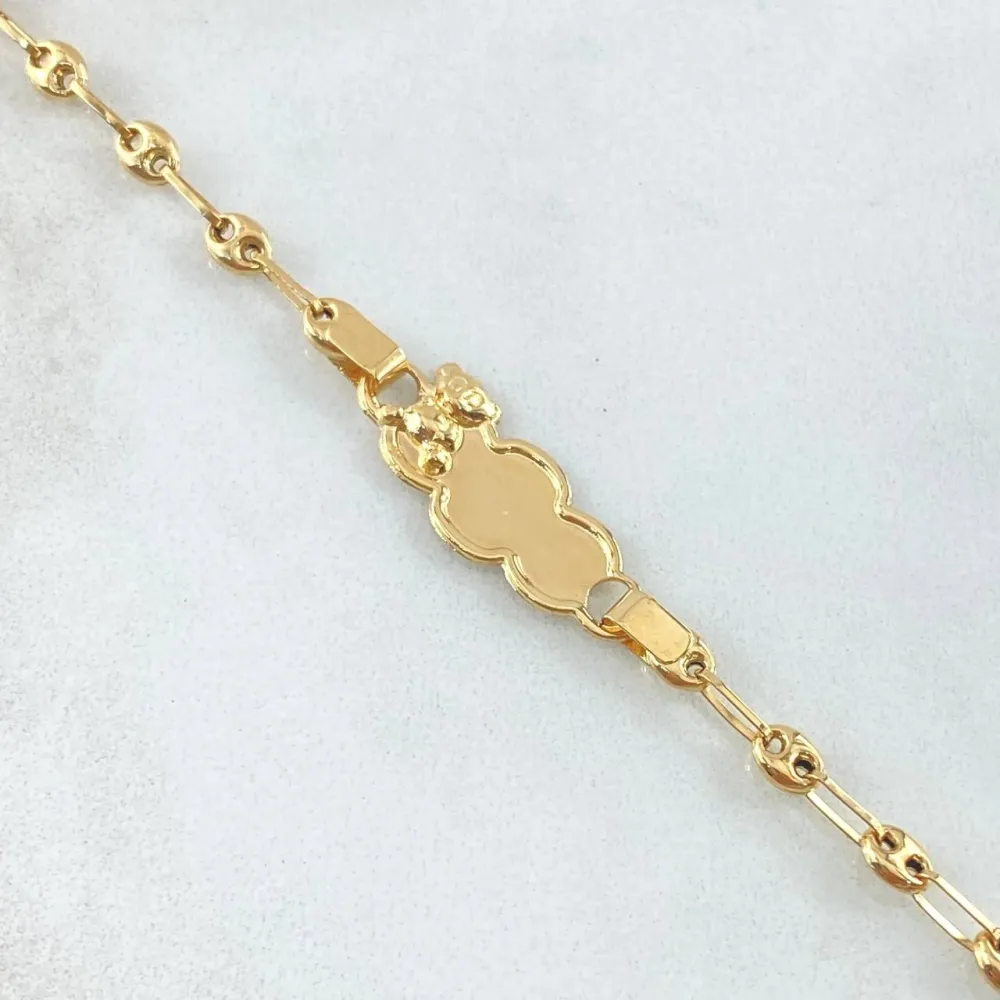 Pulso Bebé GC Nube Bordeado Oso 2.15gr / 3.2cm-14cm / Oro Amarillo 18K con Garantí de 2 ños