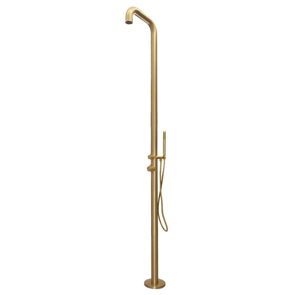 Regadera para Exteriores con Desviador para Regadera de Teléfono - Acabado Cepillado Gold
