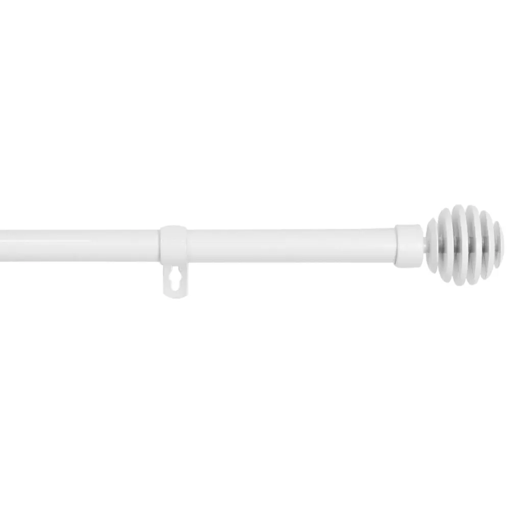Barra de forja extensible y decorativa(blanco, 120-210cm bola rota) para Jardín Moderno