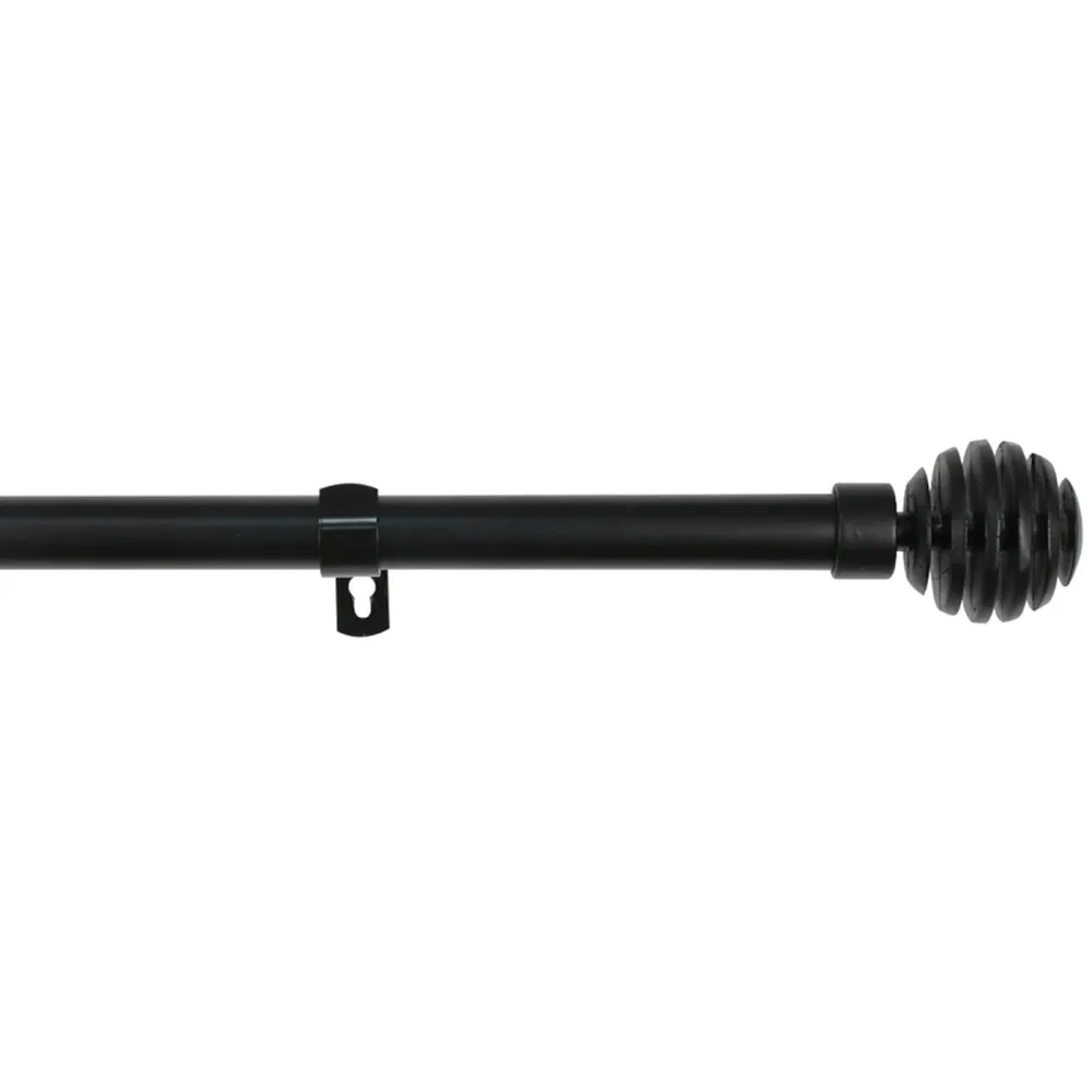 Escultura de Jardín Premium Barra de forja extensible y decorativa (negro, 160-310cm bola rota)