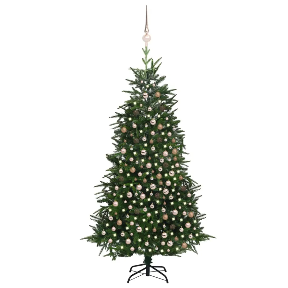 Estatua de Concreto vidaXL árbol de navidad artificial con LED y bolas PVC&pe verde 240 cm
