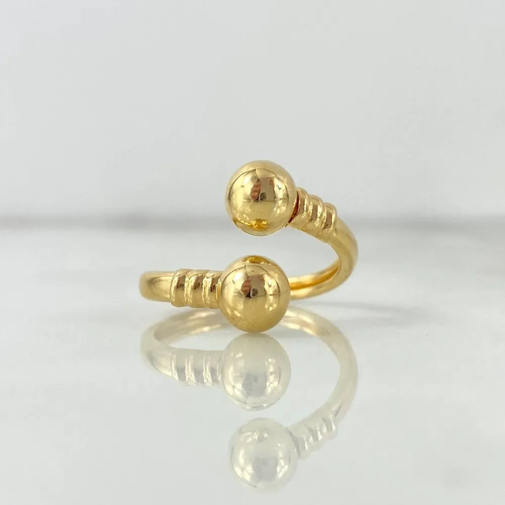 Estatuilla de Jardín Anillo Tu y Yo 1.75gr / T4 3/4 / 6mm Bolas Lisas Oro Amarillo