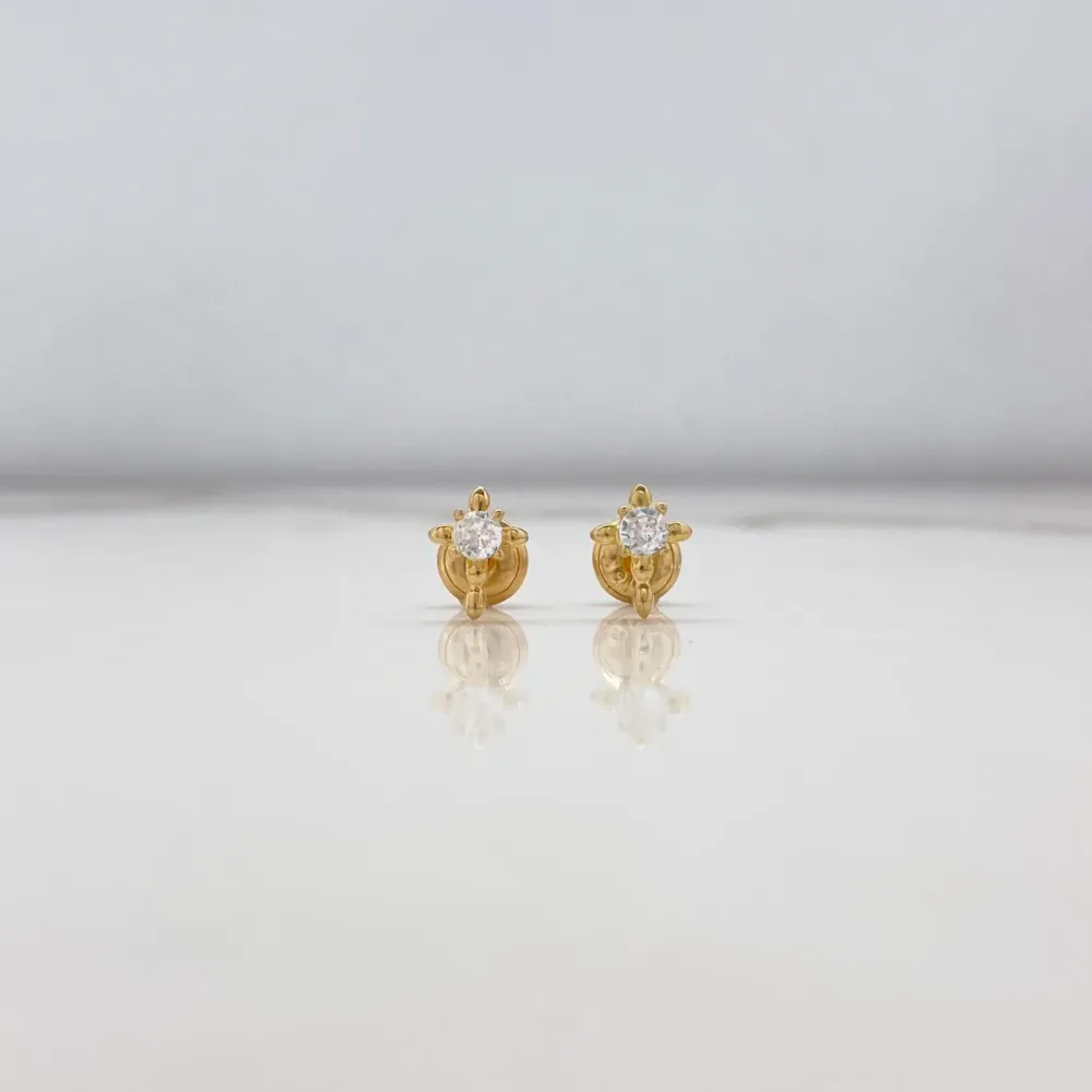 Figura Ornamental Topos Cruz Bolas 0.95gr / Circon Blanco Oro Amarillo $