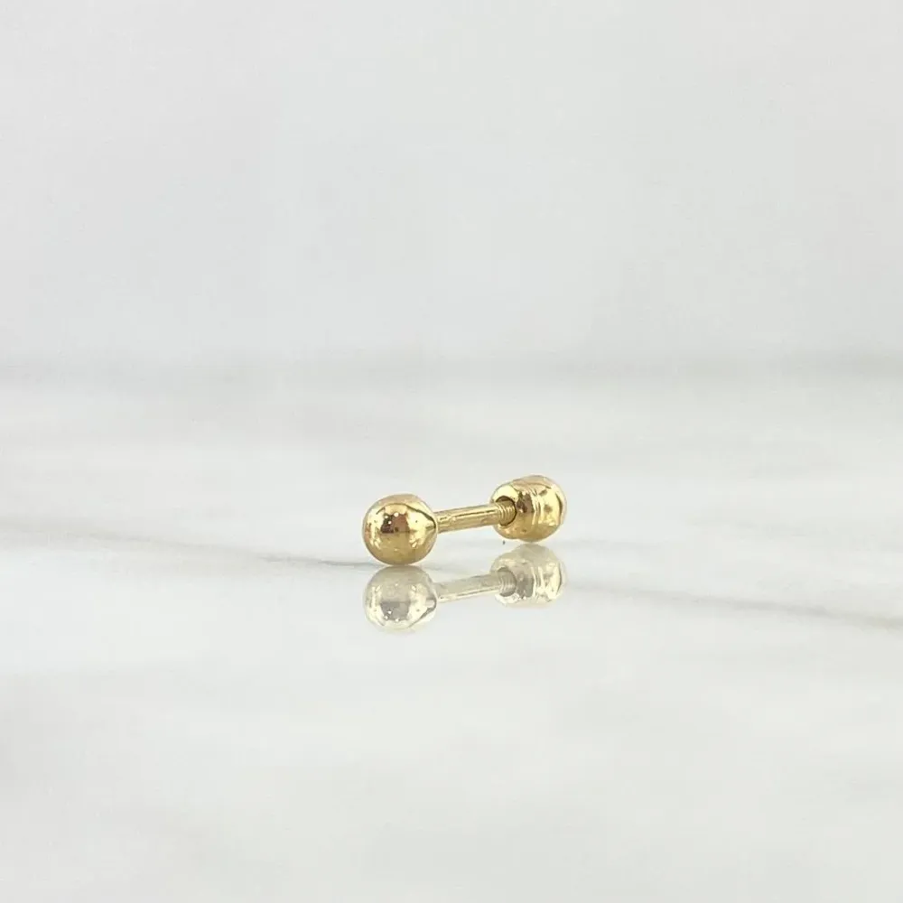 Piercing Chispa 0.25gr / 1.2cm / Bola 3mm. Bola Rosca Oro Amarillo (Joya) en Resina de Alta Densidad