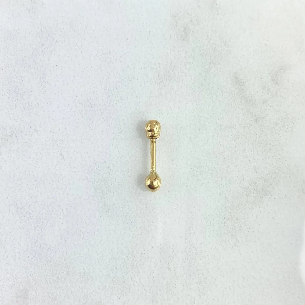 Piercing Chispa 0.25gr / 1.2cm / Bola 3mm. Bola Rosca Oro Amarillo (Joya) en Resina de Alta Densidad