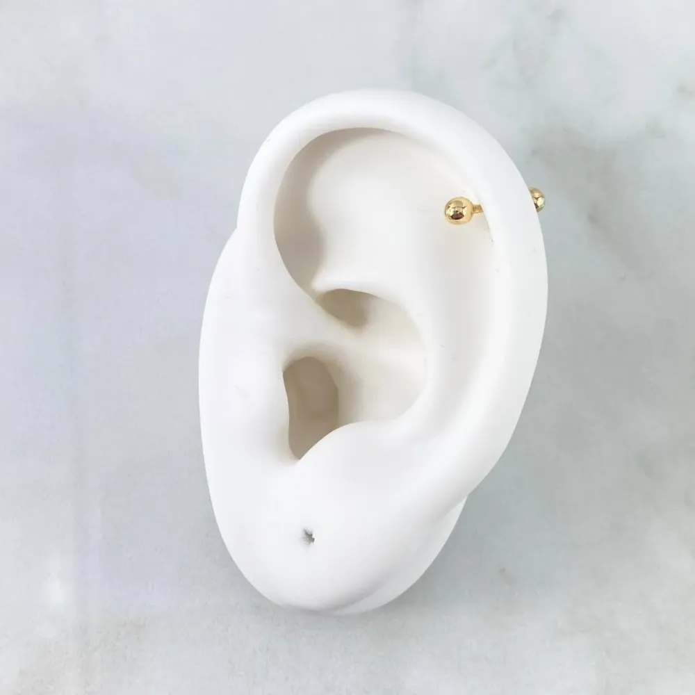 Piercing Chispa 0.25gr / 1.2cm / Bola 3mm. Bola Rosca Oro Amarillo (Joya) en Resina de Alta Densidad