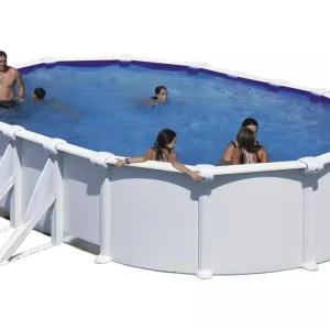Piscina em ço branca 500 x 300 x 132 cm | Resistente la Intemperie |