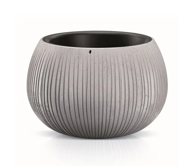 Prosperplast Beton Bowl De Plástico Con Depósito En Color Cemento, 21,8 esbelto X 37 (Ancho) X 37 (Profundo) Cms