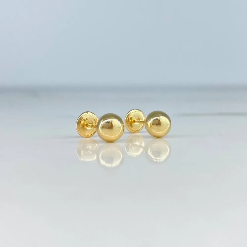 Topos Bola 0.55gr / 6mm Lisa Oro Amarillo & con Certificado de Autenticidad