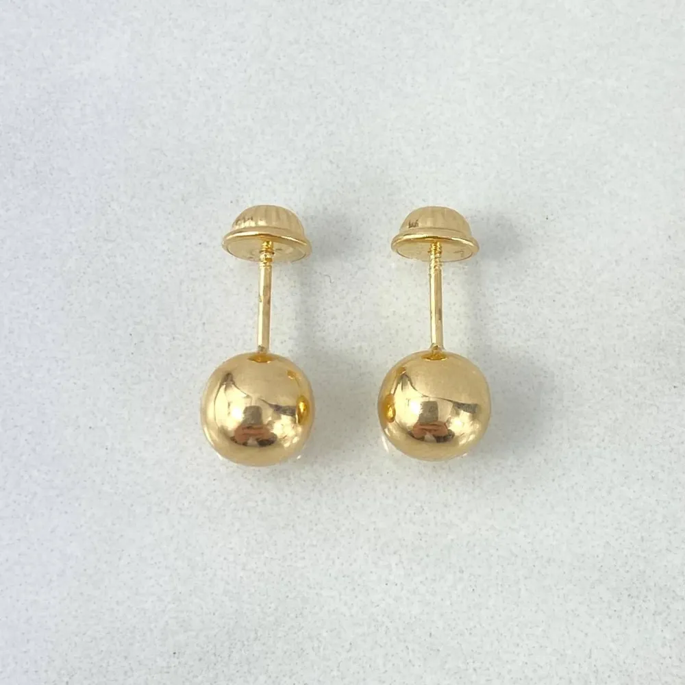 Topos Bola 0.85gr / 7mm Lisa Oro Amarillo en Bronce Envejecido