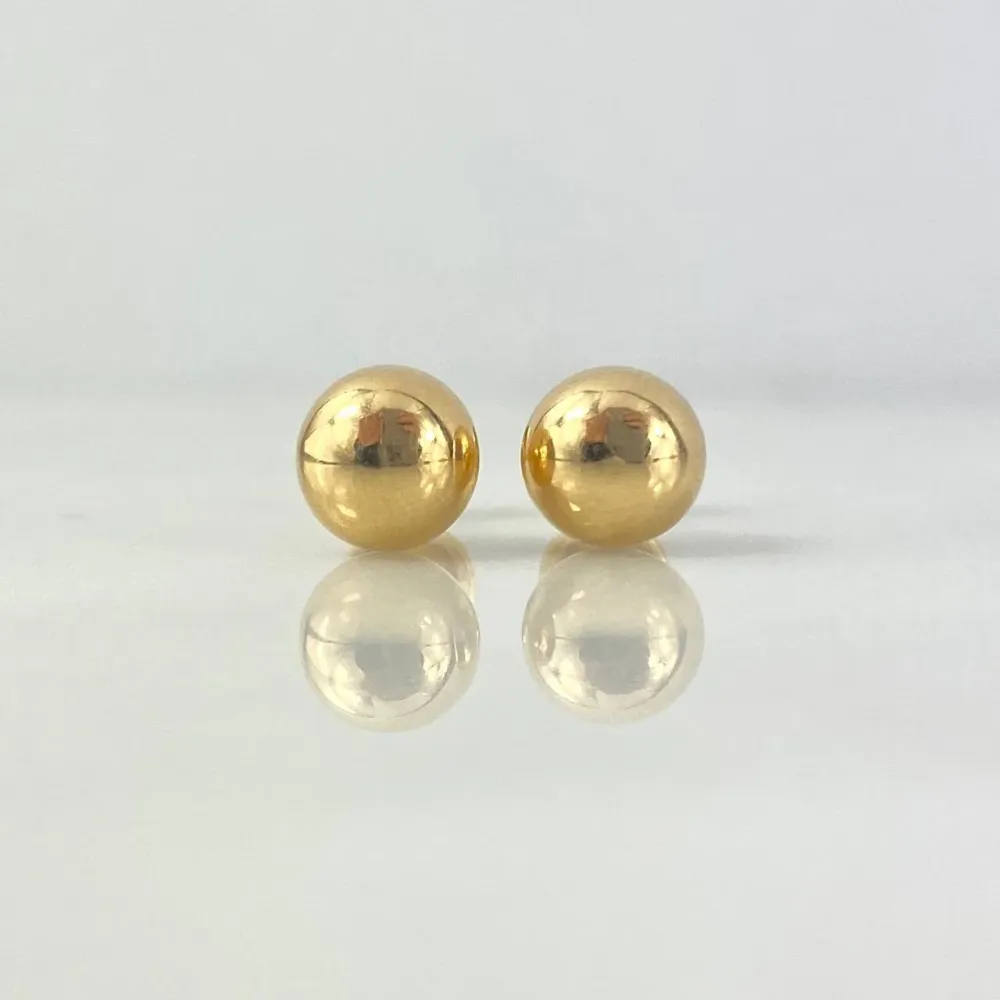 Topos Bola 0.85gr / 7mm Lisa Oro Amarillo en Bronce Envejecido