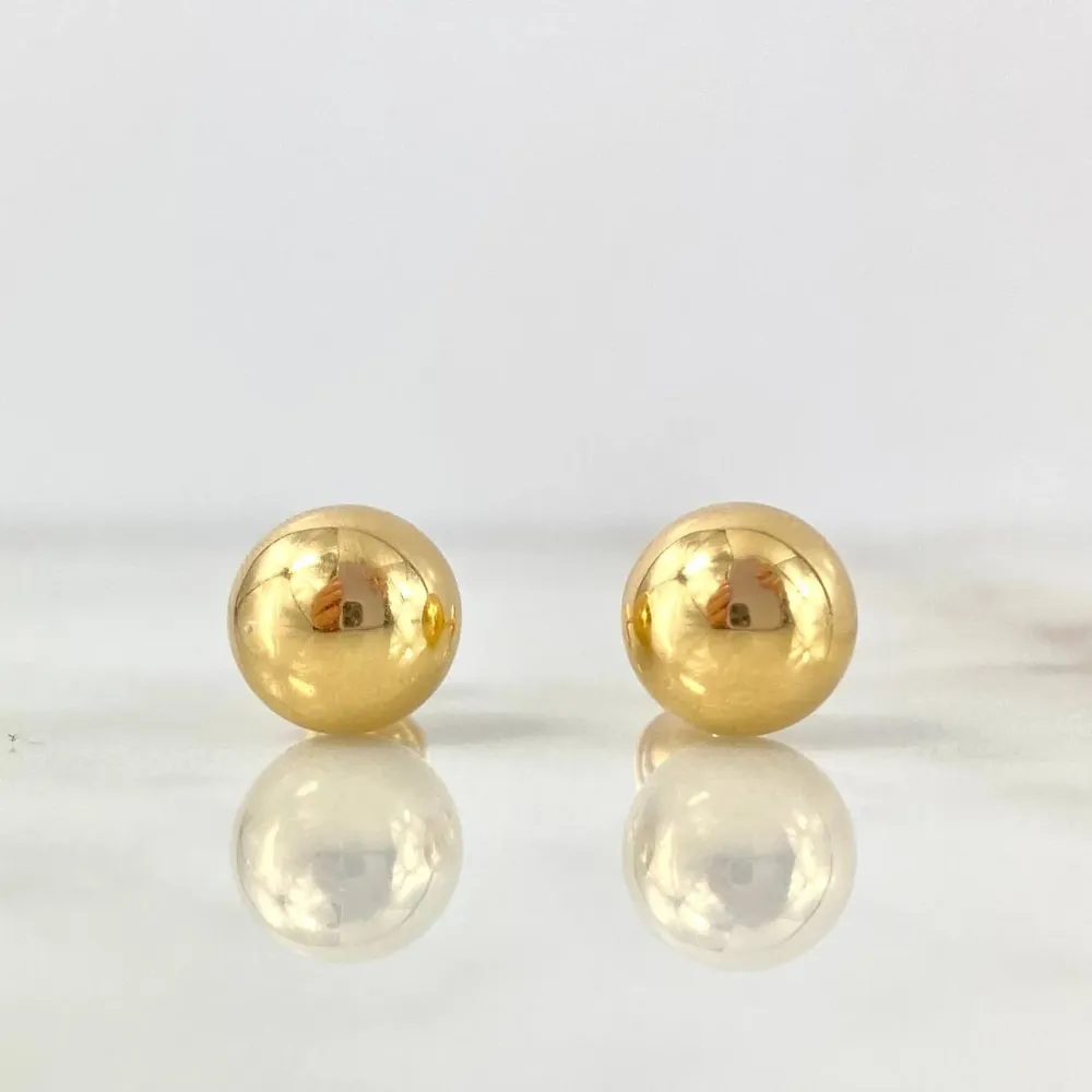 Topos Bola 1.15gr / 9mm Lisa Oro Amarillo * con Base Incluida