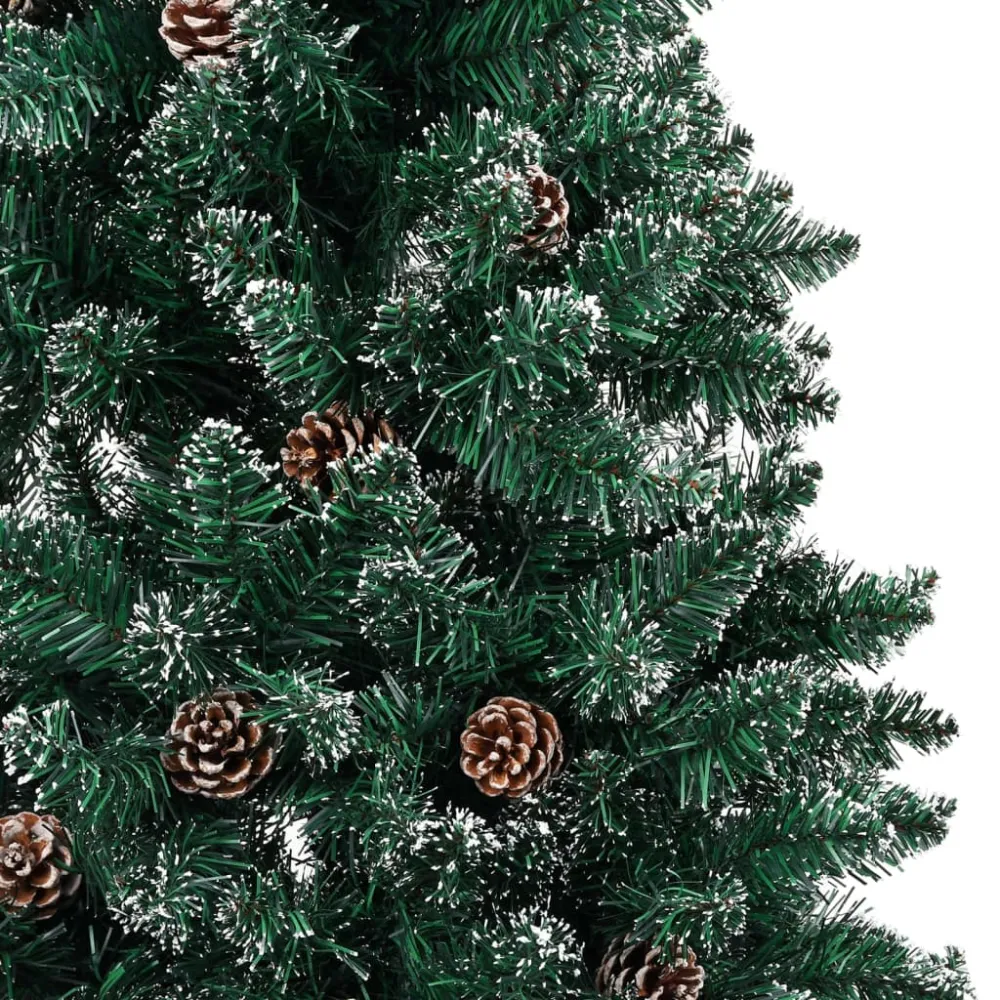 vidaXL árbol de navidad ligero con luces y bolas verde 210 cm