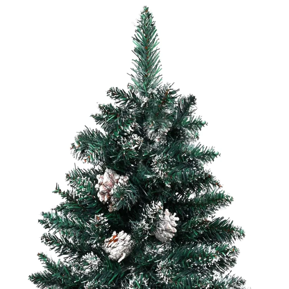 vidaXL árbol de navidad ligero con luces y bolas verde 210 cm