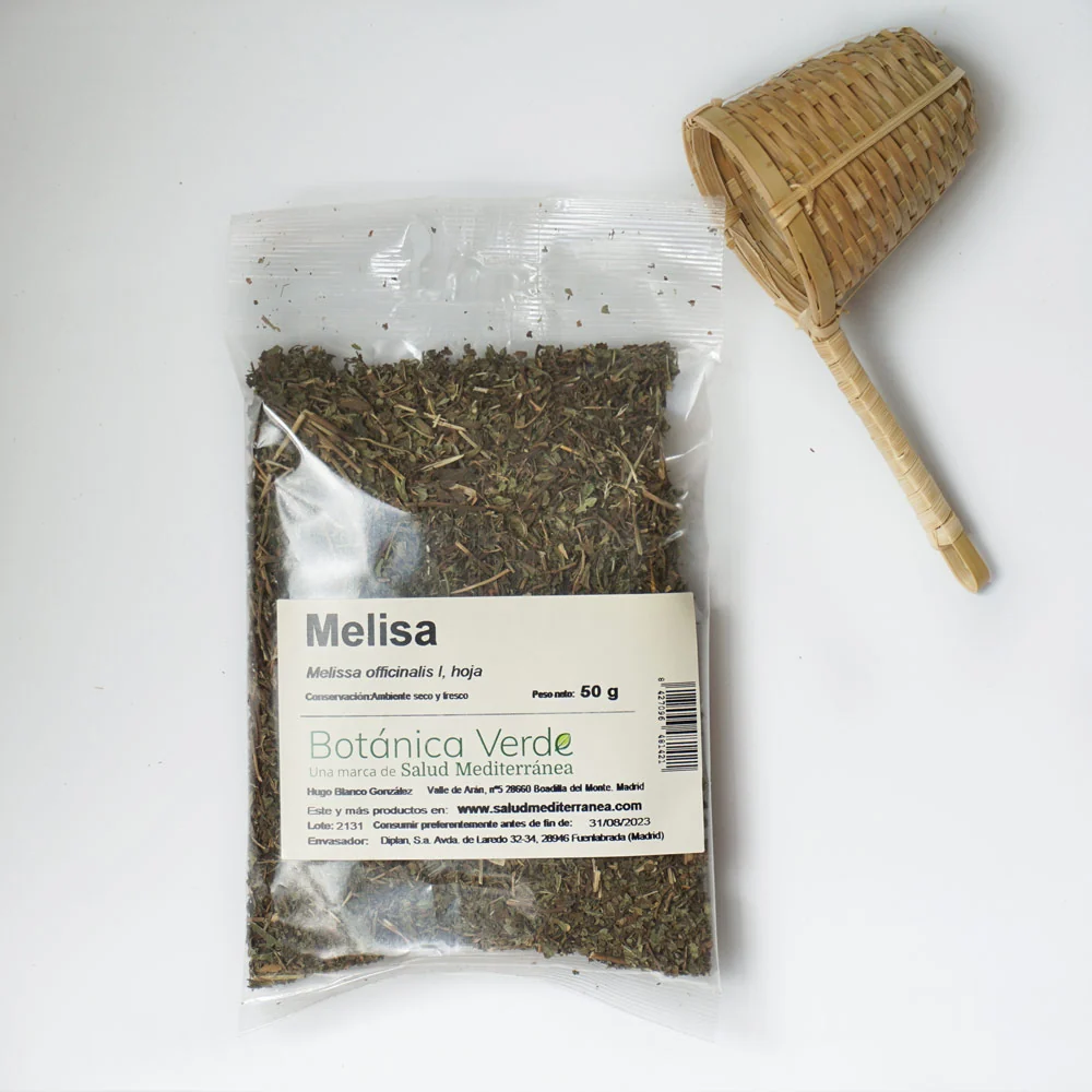 Maceta Biodegradable de Fibra Melisa en hoja. Planta en bolsa - 50 gr. Botánica Verde