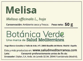 Maceta Biodegradable de Fibra Melisa en hoja. Planta en bolsa - 50 gr. Botánica Verde