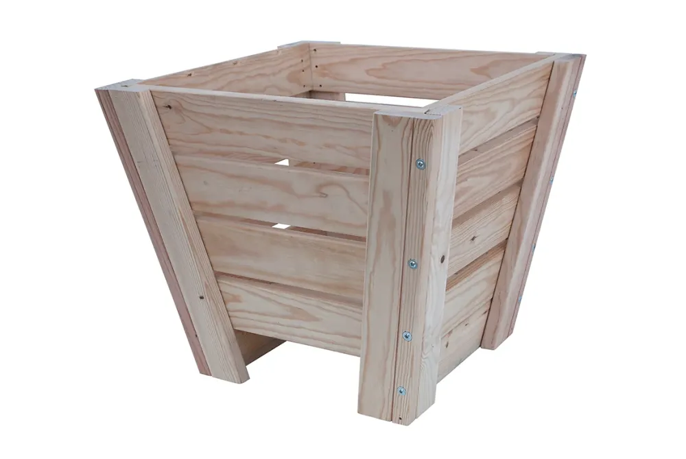 Macetero Abril Abierto De Madera Puro De 60 X 60 X 52 Cm 10° 90l + Bolsa Geotextil, Ideal Para Interior.. con 3 Macetas de...