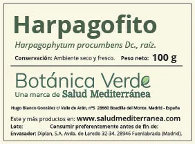 Premium de Alta Calidad Harpagofito en raíz. Planta en bolsa - 100 gr. Botánica Verde