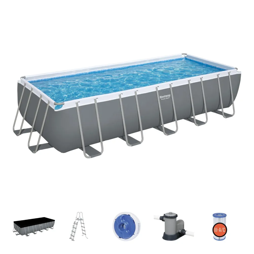 Piscina desmontable tubular Bestway power de acero 640x274x132 cm depuradora d