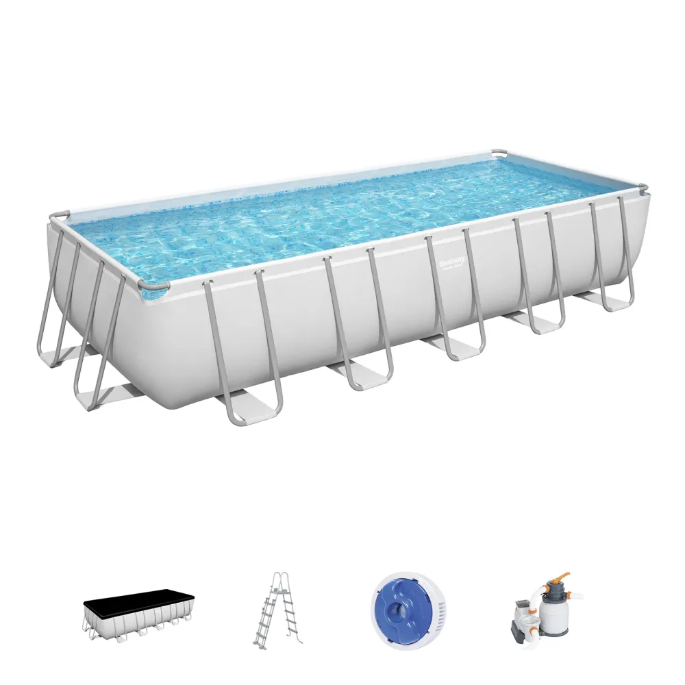Piscina desmontable tubular Bestway power inoxidable 640x274x132 cm depuradora d