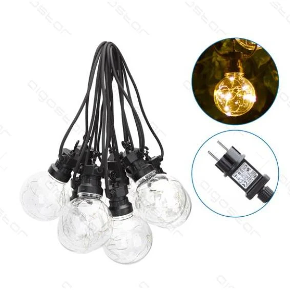 Guirnalda LED 10 bombillas transparentes blanco calentito 8M interior y exterior en Terracota