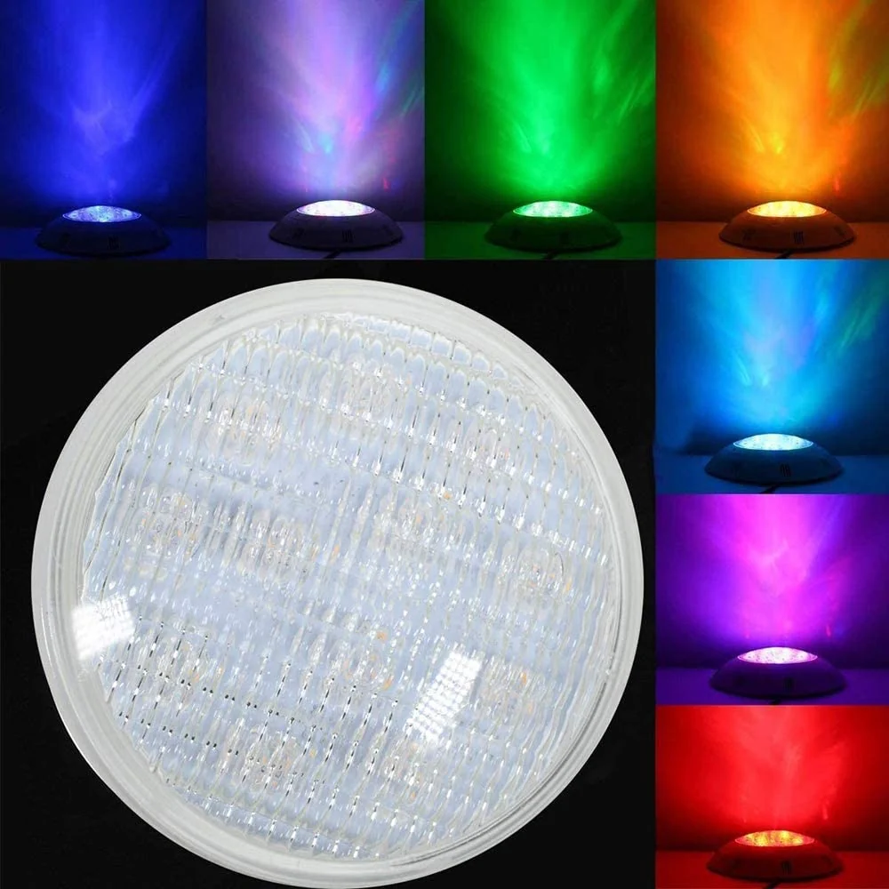 Soporte Ajustable COUSON Bombilla LED 18W RGB 12V con Control Remoto Sumergible Para piscina IP68 Vidrio