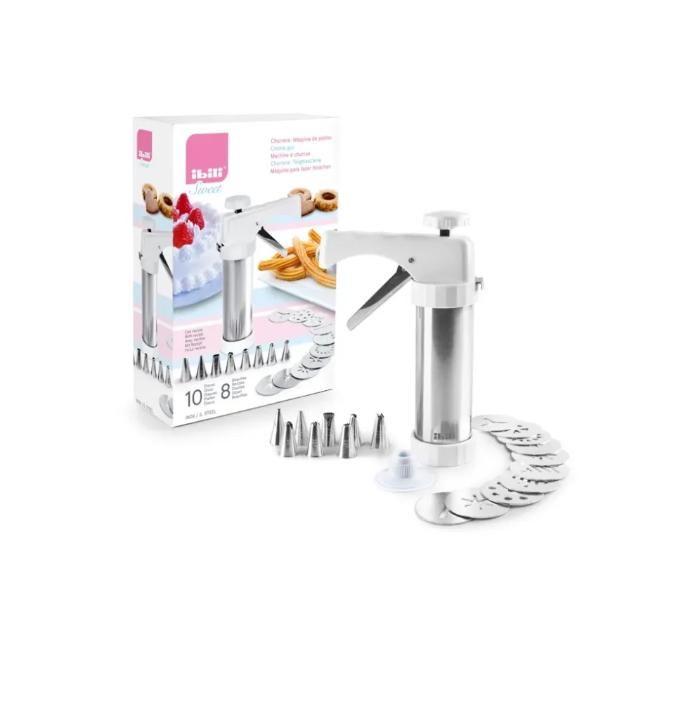 Pulverizador de Mochila de 16 Litros Churrera en Acero Inoxidable con Boquillas para Churros y Pasta