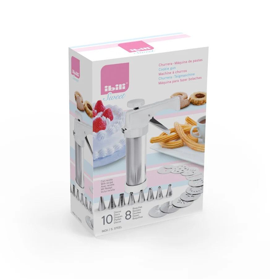 Pulverizador de Mochila de 16 Litros Churrera en Acero Inoxidable con Boquillas para Churros y Pasta