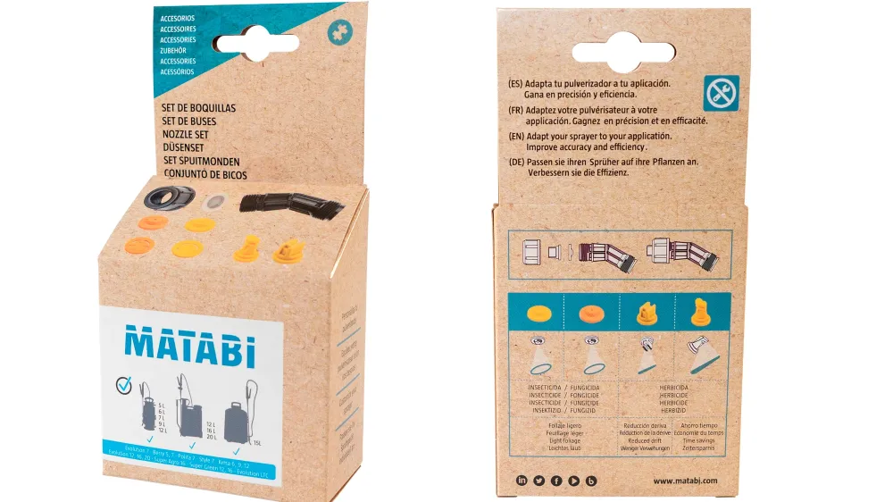 Set de boquillas para pulverizador Matabi con Válvula de Presión Regulable