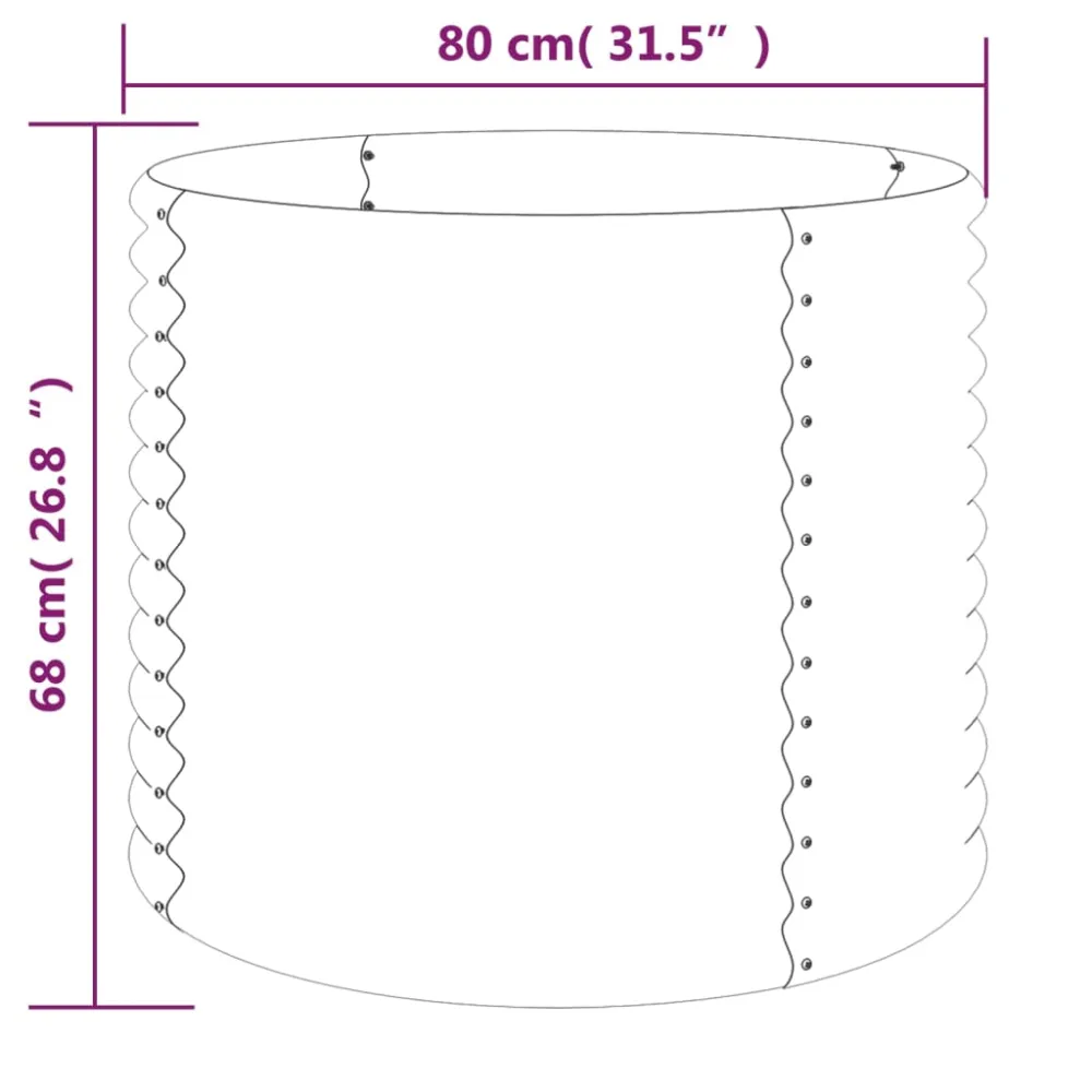 Tanque para Mezcla de Fertilizantes vidaXL jardinera de acero recubrimiento en polvo plateado 80x80x68 cm
