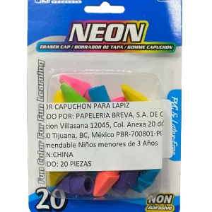 BORRADOR GORRITO NEON 20 PZ 2202 BAZIC MNK de Mango de Fresno