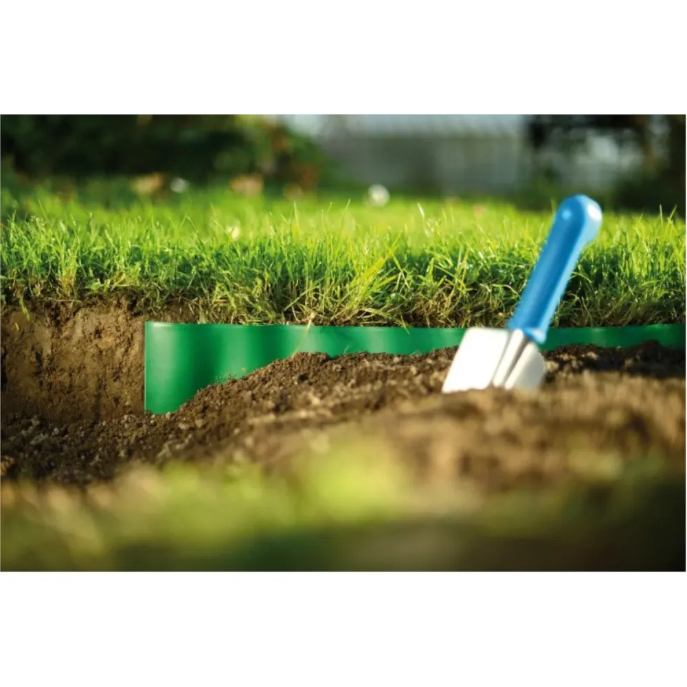 Borde de jardín corrugado de plástico impermeable y maleable 15cm x 9m Cellfast VERDE