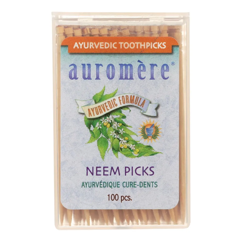 Palillos de Neem ayurvédicos Auromere - 100 palillos - Caja de 12 (paquete de 12)