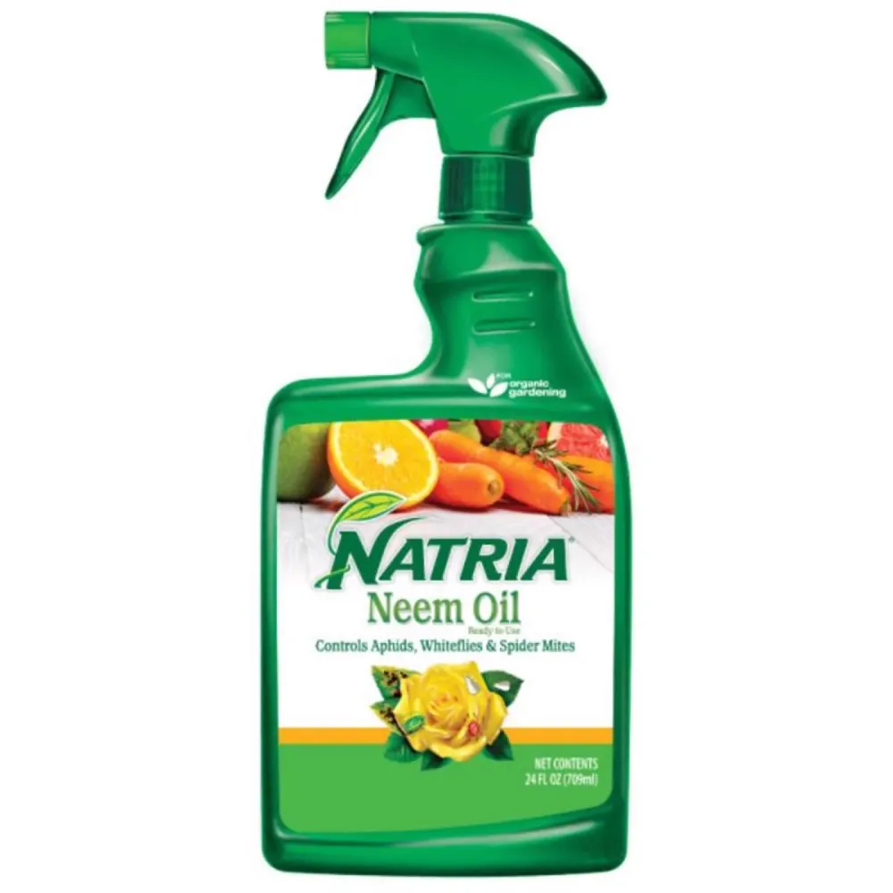 Aceite de neem orgánico en aerosol listo para usar de NATRIA, 24 oz