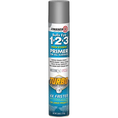 Imprimación alquídica base de aceite Zinsser Bulls Eye 123 Turbo Gray, 26 oz (paquete de 6).