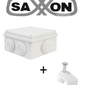 SAXXON SWD015LMG5MMC - Paquete de Caja de Conexiones 8 Entradas 150x150x70mm con Bolsa de Grapas Cuadradas de Pared de 6mm...