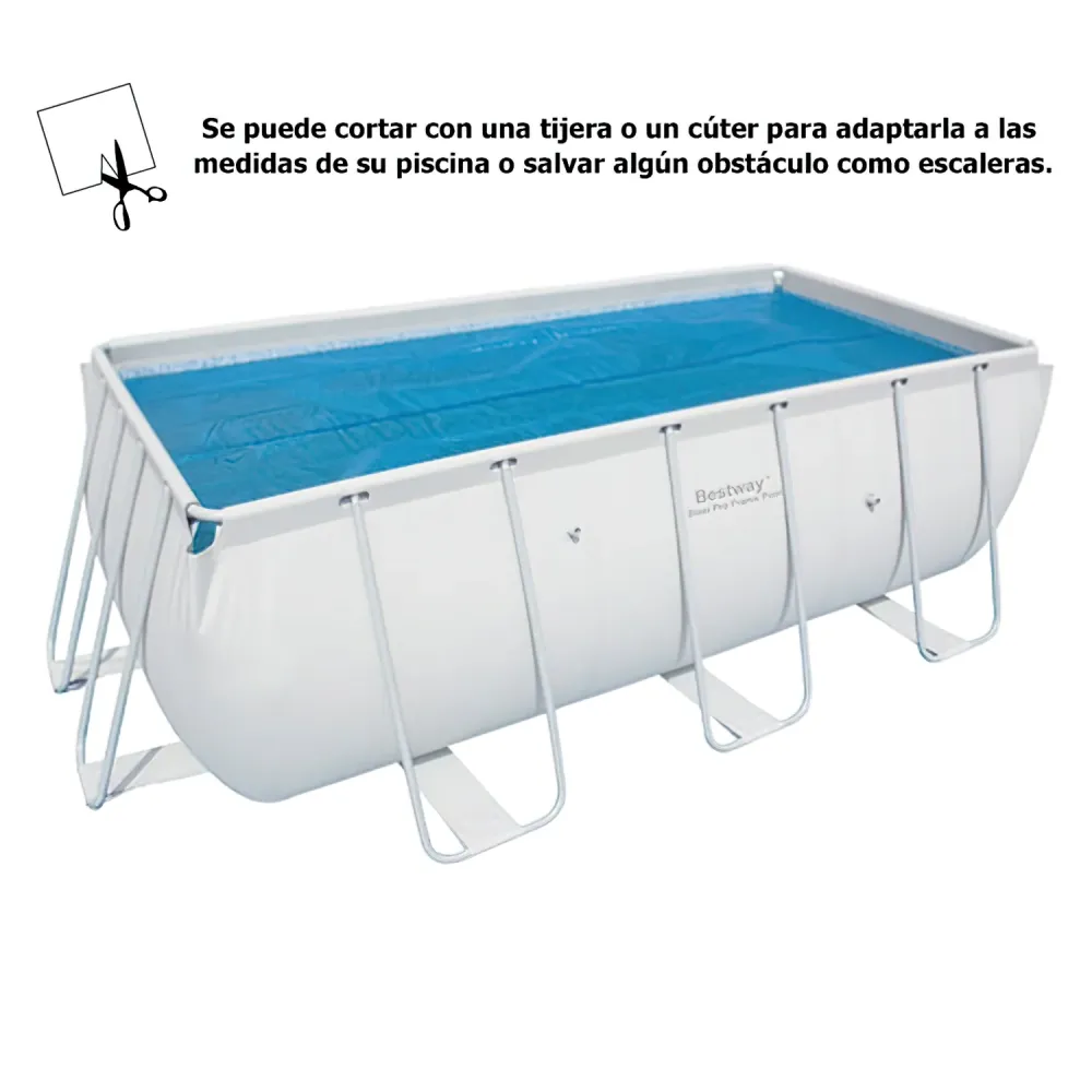 Valvula de -pass Cobertor Solar Para Piscina Rectangular 412x201cm.
