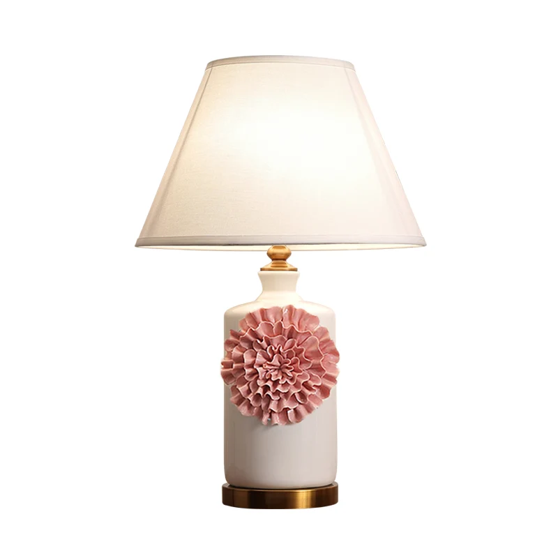 19,5 "/23,5" de extenso 1 bombilla cono/campana luz de mesa Pastoral azul cielo/púrpura/rosa lámpara de mesita de noche de...