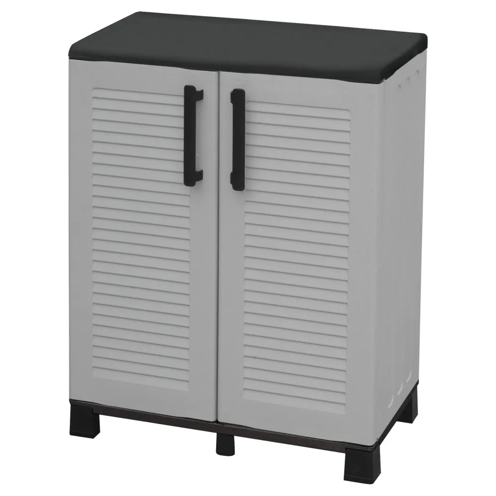 Armario media altura polipropileno, balda y patas regulables 90x68x37 cms