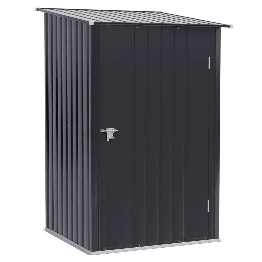 Caseta de jardín Toronto Outsunny puertas + ventilación + techo inclinado negro 156x236x174 cm de Cerámica Artesanal
